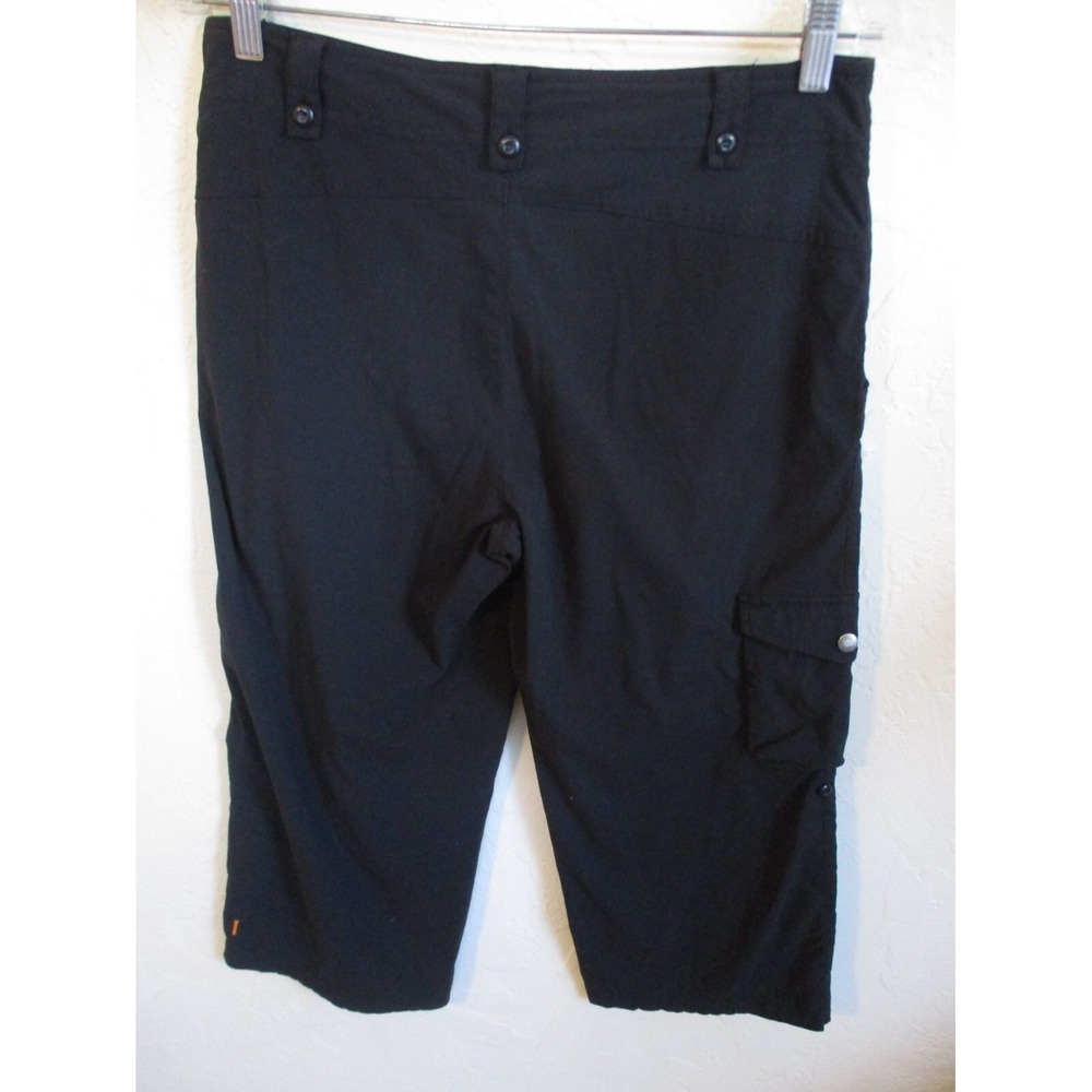Black Lucy Stretch Nylon Capri Pants Size 6 Roll Tab Cuff - Picture 5 of 7